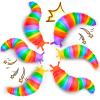 Cevioce 6PCS Slug Fidget Toys Bulk, Toddler Valentines Day Gifts for Kids 3+ Boy Girl Sensory Figette Worm for Adults Stress Relief for Autism ADHD Autistic Travel Toys Easter Basket Stuffers B view 1