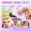Cevioce 6PCS Slug Fidget Toys Bulk, Toddler Valentines Day Gifts for Kids 3+ Boy Girl Sensory Figette Worm for Adults Stress Relief for Autism ADHD Autistic Travel Toys Easter Basket Stuffers B view 4