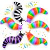 Cevioce 6PCS Slug Fidget Toys Bulk, Toddler Valentines Day Gifts for Kids 3+ Boy Girl Sensory Figette Worm for Adults Stress Relief for Autism ADHD Autistic Travel Toys Easter Basket Stuffers A view 1