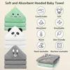 12 PCS Hooded Baby Towel Set, 32x32 Inch Absorbent Baby Bath Towels, 3 PCS Soft Hooded Towels & 9 PCS Washcloths, Ideal for Newborns, Toddlers, and Babies  Baby Bath Essentials (Green + Gray + White) view 3