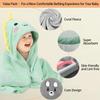 12 PCS Hooded Baby Towel Set, 32x32 Inch Absorbent Baby Bath Towels, 3 PCS Soft Hooded Towels & 9 PCS Washcloths, Ideal for Newborns, Toddlers, and Babies  Baby Bath Essentials (Green + Gray + White) view 4