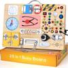 25 in 1 Busy Board with 13 LED Light Switches and 12 Activity, Montessori Toys for 1 2 3 Years Old, Wooden Sensory Board, Toddlers Travel Toys for 1+ Year Old Boy & Girl Birthday GiftExtra-Large view 1