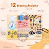 25 in 1 Busy Board with 13 LED Light Switches and 12 Activity, Montessori Toys for 1 2 3 Years Old, Wooden Sensory Board, Toddlers Travel Toys for 1+ Year Old Boy & Girl Birthday GiftExtra-Large view 2