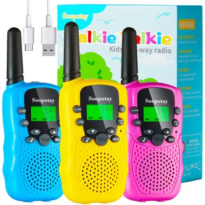 Rechargeable Walkie Talkies for Kids, Easter Basket Stuffers/Easter Gifts for Kids, Walkie Talkie Toys for Girls Boys, Outdoor Toys Games for Kids, Gifts for 3 4 5 6 7 8 9 10 Year Old Girls Boys