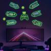 10 Pcs Glow in The Dark Video Game Wall Stickers, Game Controller Video Gaming Party Decorations Wall Decals, Boys Room Kids Bedroom Family Playroom Nursery view 4