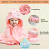 12 PCS Hooded Baby Towel Set, 32x32 Inch Absorbent Baby Bath Towels, 3 PCS Soft Hooded Towels & 9 PCS Washcloths, Ideal for Newborns, Toddlers, and Babies  Baby Bath Essentials (Pink + Brown + Blue) view 4