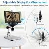 7" LCD Digital Microscope 10-1200X Magnification 1080P 12MP Video Microscope Camera with Metal Stand view 3
