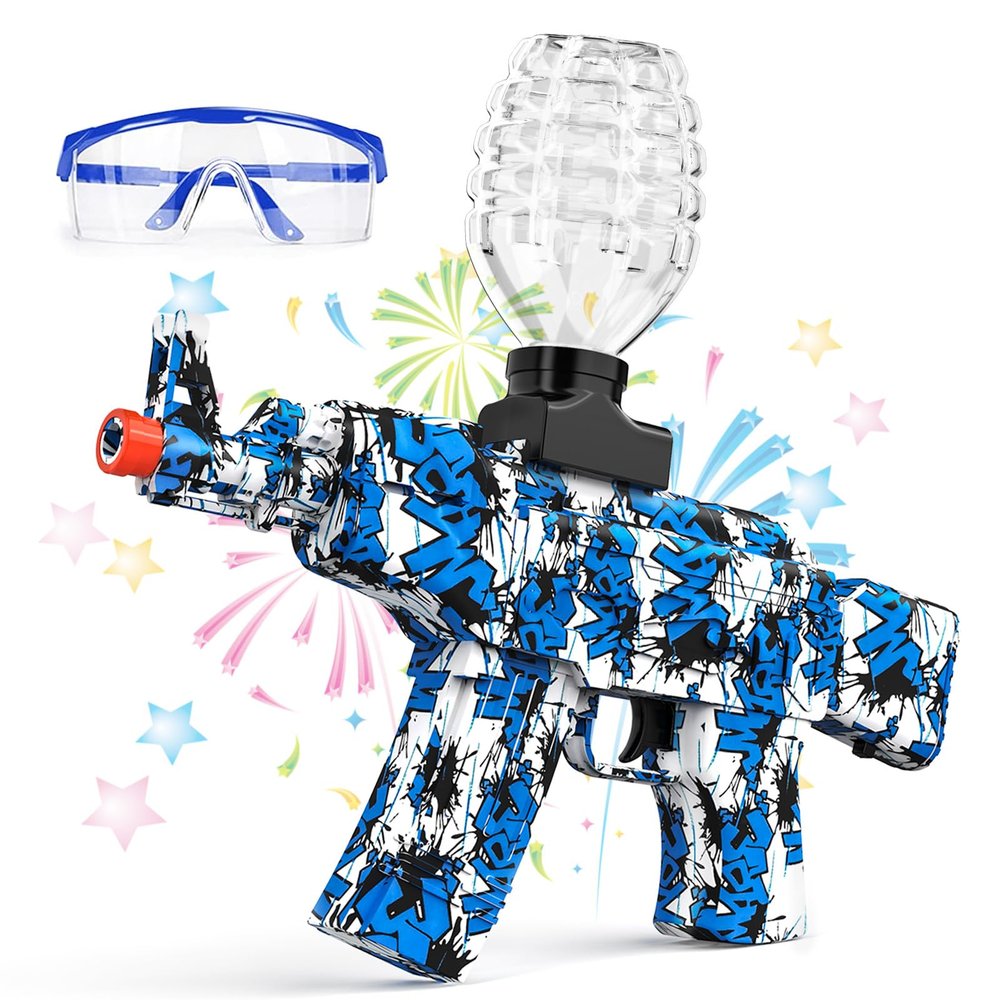 Gel Ball Blaster Gun Automatic, Powerful Splat Gun Shooter for Outdoor Battle Games, Electric Gel Gun Toy for Teens & Adults, Ideal, 15+, Blue