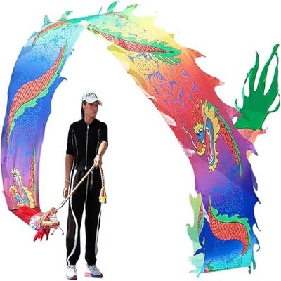 5-Color Satin Dragon Poi Ribbons - 20ft Fitness Streamers for Juggling, Dance & Outdoor Play - Lightweight & Smooth for Youth, Adults, & Seniors