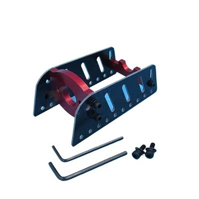 775 Motor Mount Bracket for RC Boat CNC Aluminum Alloy Motor Holder with Rear Support and Mounting Hardware Kit(Red)