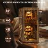 3DVASE Book Nooks for Adults, DIY Miniature Dollhouse Book Nook Kit, Model Kits Craft Kits for Adults, 3D Wooden Puzzle Book Nook Craft Bookshelf Decor, Adult Craft Kits Gift with Led Light view 2