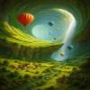 CALVENDO Puzzle The Fertile cave - hot air Balloons in a Fantasy Landscape | 1000 Pieces Size 19" x 25" view 3