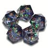 5 Pieces D20 Dice 21MM 20 sideds DND Resin Sharp Edged Resin Dice for Dungeons and Dragons, RPG, MTG Polyhedral (Black + Green) view 1