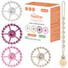 5 Pack Stylish Silicone Baby Teething Toys: 4 Teething Rings and Extra Silicone Clip, Teething Rings for Babies 0-6 Months 6-12 Months, Toddler Teether, Baby Essentials Girl, Infant Teething Relief view 1