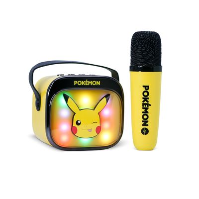 Pokemon Pikachu Mini Wireless LED Karaoke Speaker with Yellow Bluetooth Microphone Color Changing
