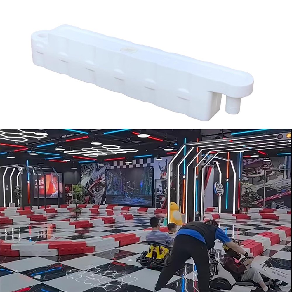 Jievmrs Go Kart Racing Track Fence with Water Inlet, Adult Go Kart/Kid Bumper Car Track Barrier for Driveway, Amusement Parks/Team Games Race Lane(White 1 Pc,Small)