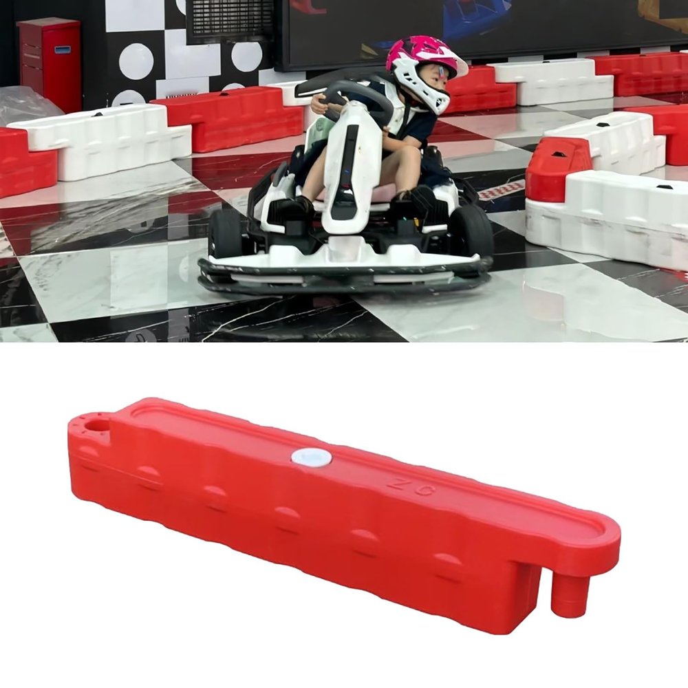 Jievmrs Bumper Car Race Track Go Kart Barrier Lane, Water-Filled Runway Fence for Amusement Parks/Large Shopping Mall, Easy to Install Go Kart Car Bumper(Red 3 Pcs,Small)