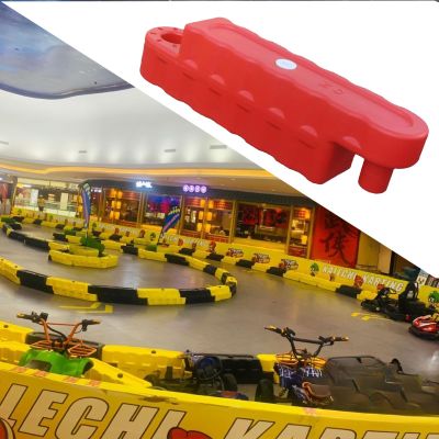 Jievmrs 2/3 /4/5 Pcs Go Kart Track Fence, Amusement Park Bumper Car Racing Track Barrier, Children's Activities/Construction Lot Safety Protectiive Runway(Red 4 Pcs,Large)