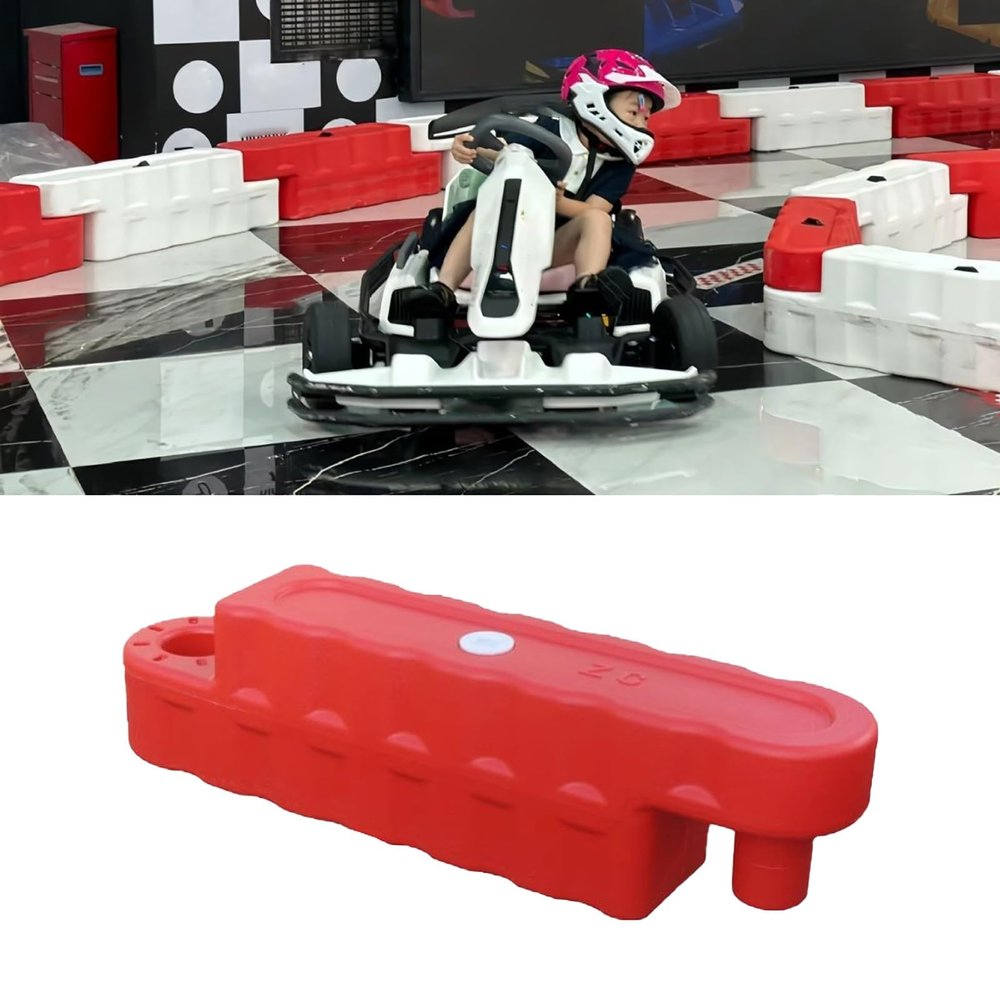 Jievmrs Bumper Car Race Track Go Kart Barrier Lane, Water-Filled Runway Fence for Amusement Parks/Large Shopping Mall, Easy to Install Go Kart Car Bumper(Red 3 Pcs,Large)