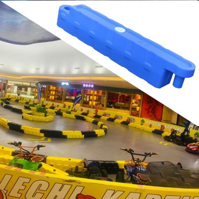 Jievmrs 2/3 /4/5 Pcs Go Kart Track Fence, Amusement Park Bumper Car Racing Track Barrier, Children's Activities/Construction Lot Safety Protectiive Runway(Blue 3 Pcs,Small)