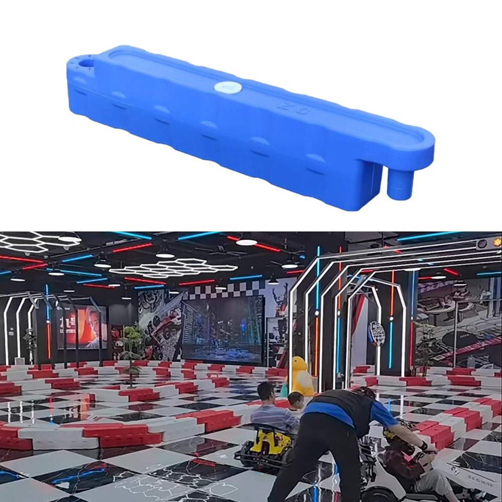 Jievmrs Go Kart Racing Track Fence with Water Inlet, Adult Go Kart/Kid Bumper Car Track Barrier for Driveway, Amusement Parks/Team Games Race Lane(Blue 2 Pcs,Small)
