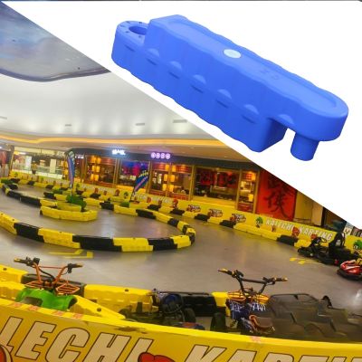 Jievmrs 2/3 /4/5 Pcs Go Kart Track Fence, Amusement Park Bumper Car Racing Track Barrier, Children's Activities/Construction Lot Safety Protectiive Runway(Blue 5 Pcs,Large)