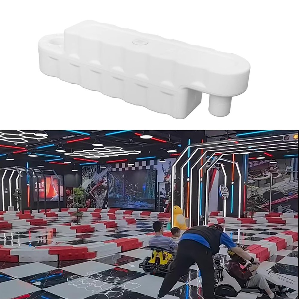 Jievmrs Go Kart Racing Track Fence with Water Inlet, Adult Go Kart/Kid Bumper Car Track Barrier for Driveway, Amusement Parks/Team Games Race Lane(White 1 Pc,Large)
