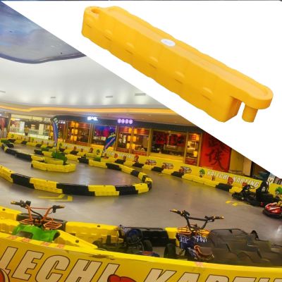 Jievmrs 2/3 /4/5 Pcs Go Kart Track Fence, Amusement Park Bumper Car Racing Track Barrier, Children's Activities/Construction Lot Safety Protectiive Runway(Yellow 3 Pcs,Small)