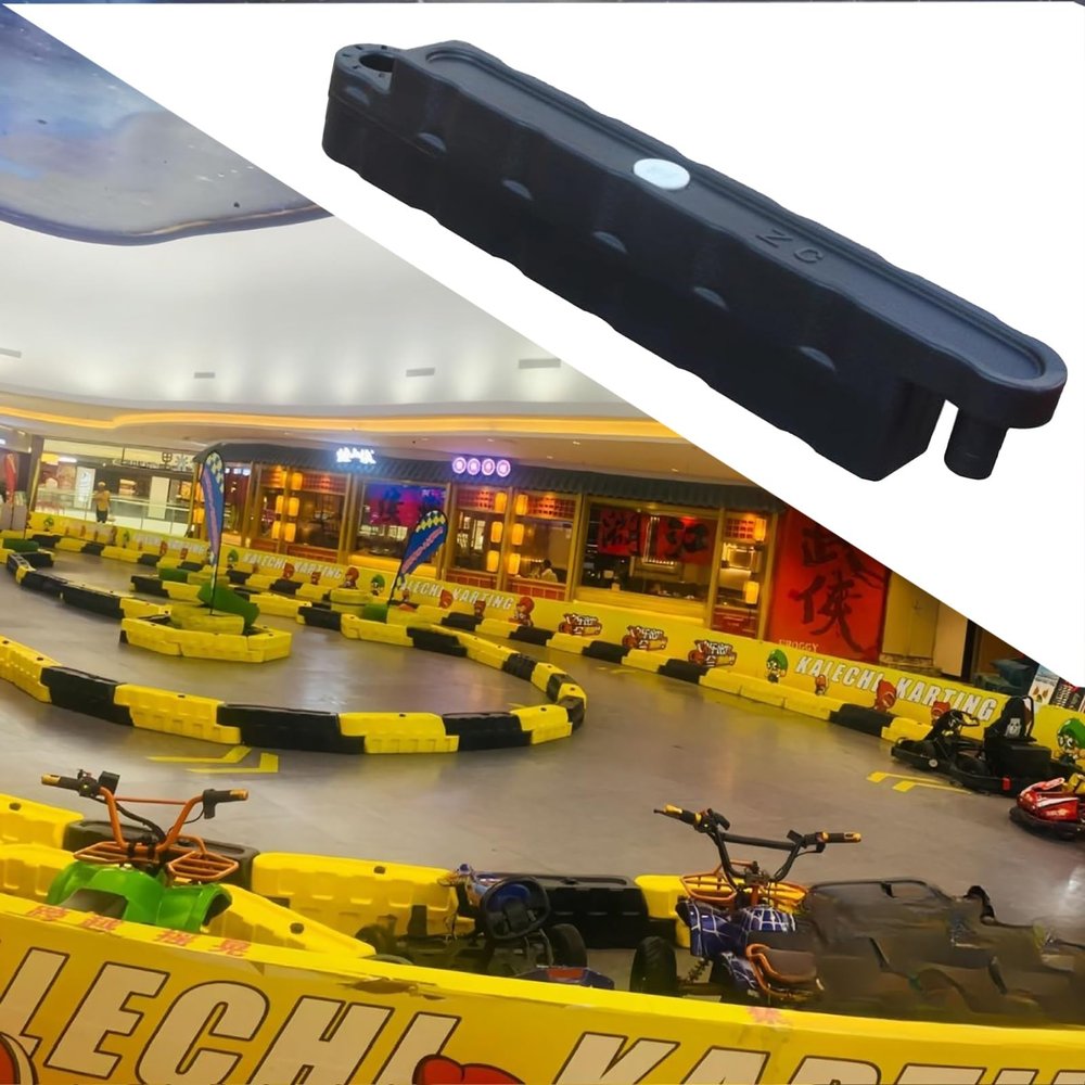 Jievmrs 2/3 /4/5 Pcs Go Kart Track Fence, Amusement Park Bumper Car Racing Track Barrier, Children's Activities/Construction Lot Safety Protectiive Runway(Black 2 Pcs,Small)