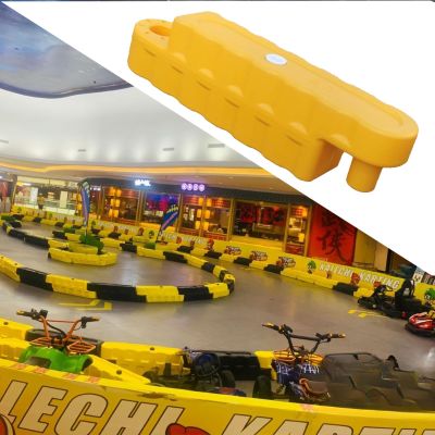Jievmrs 2/3 /4/5 Pcs Go Kart Track Fence, Amusement Park Bumper Car Racing Track Barrier, Children's Activities/Construction Lot Safety Protectiive Runway(Yellow 4 Pcs,Large)