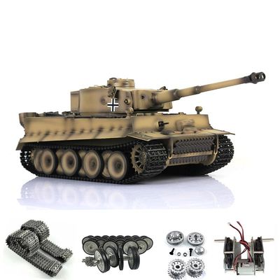 TOUCAN RC HOBBY Pro.Edition RTR Henglong 1/16 Yellow TK7.0 Tiger I RTR RC Tank 3818 Barrel Recoil Metal Wheels BB Airsoft Smoke Effect IR Battle with Sticter for Ages 14+