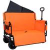 3-in-1 Folding Utility Wagon with Bench Seat, 500 lbs Capacity, 9"x4" All-Terrain Beach Tires, Perfect for Camping & Beach (Orange-Scooter) view 1
