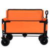 3-in-1 Folding Utility Wagon with Bench Seat, 500 lbs Capacity, 9"x4" All-Terrain Beach Tires, Perfect for Camping & Beach (Orange-Scooter) view 4