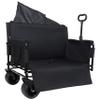 3-in-1 Folding Utility Wagon with Bench Seat, 500 lbs Capacity, 9"x4" All-Terrain Beach Tires, Perfect for Camping & Beach (Black-Wheel) view 1
