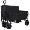 3-in-1 Folding Utility Wagon with Bench Seat, 500 lbs Capacity, 9"x4" All-Terrain Beach Tires, Perfect for Camping & Beach (Black-Wheel) view 3