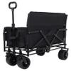 3-in-1 Folding Utility Wagon with Bench Seat, 500 lbs Capacity, 9"x4" All-Terrain Beach Tires, Perfect for Camping & Beach (Black-Wheel) view 4