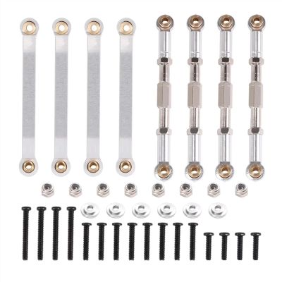 Compatible with MN D90 D91 D96 D99 D99S MN90 for MN99S 1/12 RC Car Parts Metal for Chassis Pull Rods Link Suspension Tie Rod for Silver RC Car Part Accessories