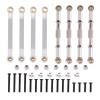 Compatible with MN D90 D91 D96 D99 D99S MN90 for MN99S 1/12 RC Car Parts Metal for Chassis Pull Rods Link Suspension Tie Rod for Silver RC Car Part Accessories view 1