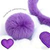 Seshfaha 4-Piece Plush Bear Costume Set  Fuzzy Ears Headband, Pom Tail & Felt Heart Patch for Dress-Up, Parties & Cosplay (Purple) view 4