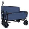 3-in-1 Folding Utility Wagon with Bench Seat, 500 lbs Capacity, 9"x4" All-Terrain Beach Tires, Perfect for Camping & Beach (Dark Blue-Scooter) view 3