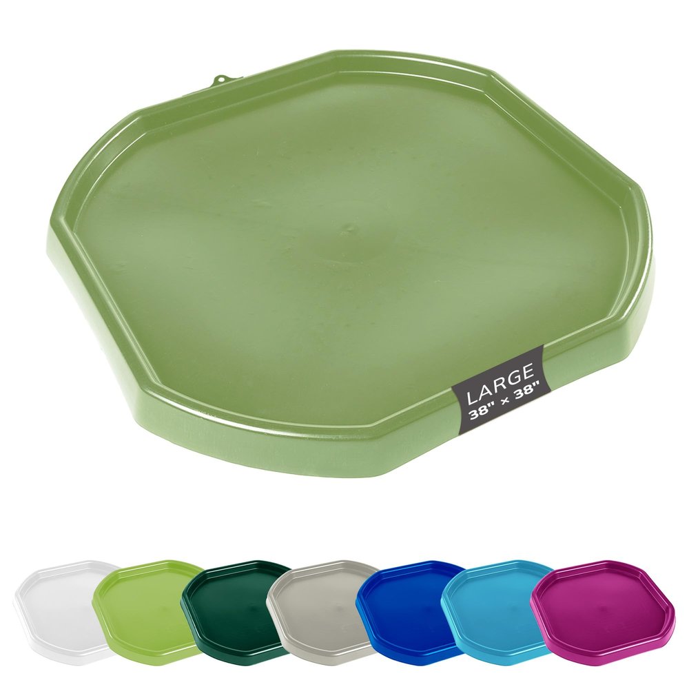 MEKA Large 38"x38" Tuff Tray Olive Green, Indoor Activity Sensory Tray Children, Outdoor Play Sand and Water Table for Toddlers and Kids, Toy Boys Girls