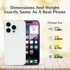 Dummy Fake Phone Model, Looks Like The Real Phone Compatible with Phone 16 Pro max, for Cell Phone Store Display or Send a Toy Phone 16 Promax for Kids (Silver Rainbow Front) view 3