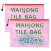 2pcs Mahjong Tile Bags, Red American Mahjong Tile Case Mah Jong Gifts Accessories Fit Players Portable Mah Jong Pouch for Leisure Time or Travel view 1