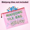 2pcs Mahjong Tile Bags, Red American Mahjong Tile Case Mah Jong Gifts Accessories Fit Players Portable Mah Jong Pouch for Leisure Time or Travel view 3