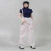 1/6 Scale Female Clothes, Commuter Daily Wear Casual Outfits for 12-inches Female Action Figure Body Doll, Short / Long Sleeves Tops & Wide-Leg / Cuffed Trousers Clothing (White Wide-Leg Trousers) view 2