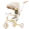 Baby Tricycle, Foldable Toddler Tricycle with Removable and Adjustable Parent Handle, Toddler Push Bike with Removable Pedal, Canopy, and Guardrail, Tricycle for 12-72 Months (Yellow) view 1