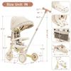 Baby Tricycle, Foldable Toddler Tricycle with Removable and Adjustable Parent Handle, Toddler Push Bike with Removable Pedal, Canopy, and Guardrail, Tricycle for 12-72 Months (Yellow) view 2