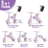 Phobby 5 in 1 Toddler Tricycle with Steering Push Handle for 1 2 3 4 Years Old, Kids Trike with Removable Pedals, First Riding Toy Birthday Gift for Girls Boys, Pink view 3