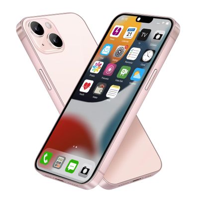 Dummy Fake Phone Model, Looks Like The Real Phone Compatible with Phone 13, for Cell Phone Store Display or Send a Toy Phone 13 for Kids (Pink Colored Front)