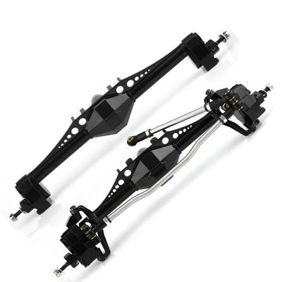 2pcs Aluminum Alloy Front & Rear Axle for 1/10 SCX10 III, Axial Capra 1.9, Unlimited Trail Buggy UTB, Currie F9 Upgrade(Black)